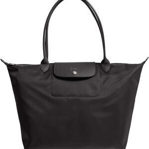 Longchamp 'Large Le Pliage Neo' Nylon Tote Shoulder Bag, Black